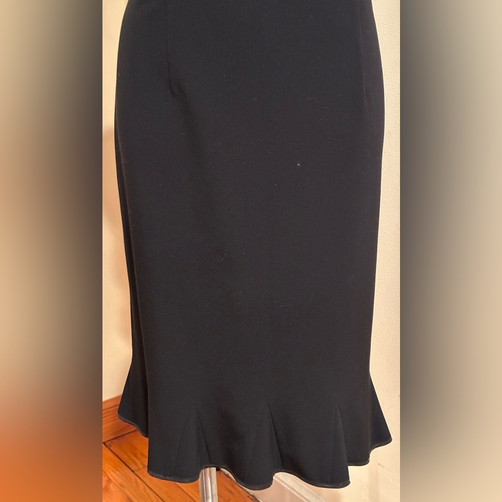 GRACE Black Sleeveless Flare Dress Ruffles Zipper Closure In Back Sz 12 - Picture 5 of 16